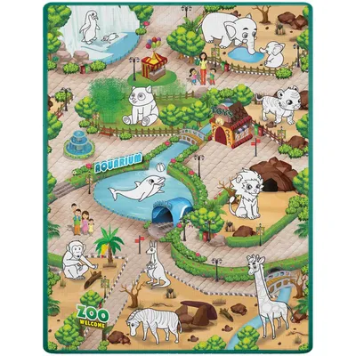 Obrázek produktu pro Ricokids RK-344 Pěnová podložka na vybarvování 120 × 92 × 0,3 cm + fixy, Zoo