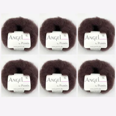 Produktbild von 6x Angel von Permin – s Mohair-Seiden-Kid-Garn (70/30) (97 dunkle Schokolade)