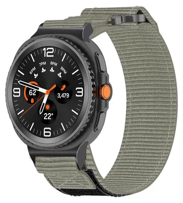 Produktbild von Für Samsung Galaxy Watch 8 / 8 Classic Nylon Armband mit Klettverschluss Grau