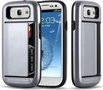 Produktbild von Cadorabo Schutzhülle für Samsung Galaxy S3 / S3 NEO Hülle in Silber Outdoor Hybrid Hard Case Cover Handyhülle Etui Heavy