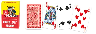 Productafbeelding van Modiano Poker Mignon Rood – Speelkaarten voor Rommé, Poker, Burraco en Canasta