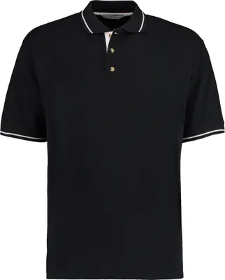 Produktbild von Kustom Kit St.Mellion Herren Polo-Shirt, Kurzarm BC615 (L) (Schwarz/Weiß)