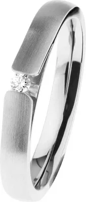 Produktbild von ERNSTES DESIGN Ring R506.54 aus Edelstahl mit Brillant 54