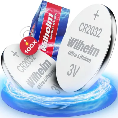 Zdjęcie produktu dla CR2032 Bateria guzikowa 100 sztuk, Litowa 3V, Długa żywotność, Odporna na temperatury -20°C do 60°C