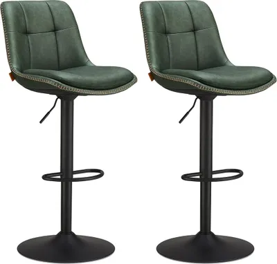 Produktbild von Barhocker-Set, 2er-Set mit Rückenlehne, waldgrün