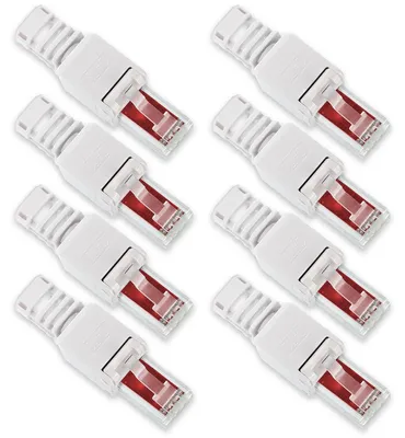 Produktbild von 8x Netzwerk Stecker RJ45 Cat6 Cat7 Cat5 LAN Kabel werkzeuglos Netzwerkstecker