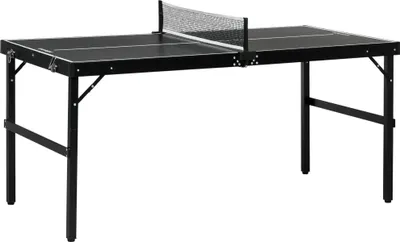 Image de Table de ping-pong / table de tennis de table - Pliable - Cadre en aluminium - 152 × 76 × 72 cm - 11,1 kg - Noir