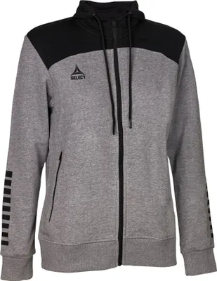 Produktbild von SELECT KAPUZEN-SWEATJACKE OXFORD DAMEN v22, Gr.small, GRAU/SCHWARZ