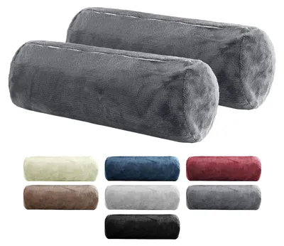 Produktbild von 2er-Set Nackenkissenbezüge (15 x 40 cm) in Kaschmiroptik | - | 100 % Mikrofaser | Farbe: Anthrazit
