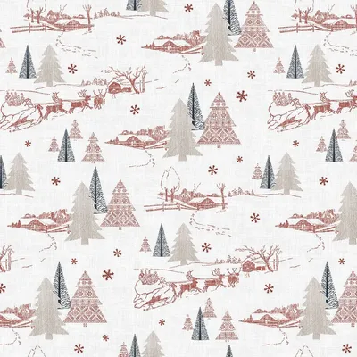 Produktbild von Airlaid Tischdecke Rudi, 80 x 80 cm, 20 Stück - Mank - Weihnachten Einmal-Mitteldecke Schlitten Tannenwald
