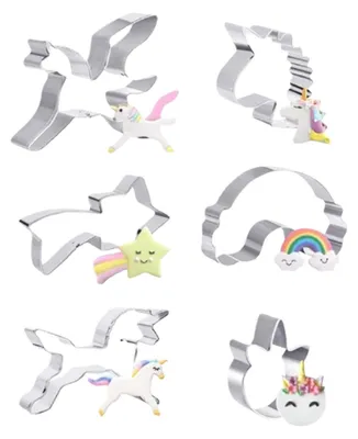 6 Ausstechformen Einhorn, 430 Edelstahl, für Kindergeburtstag