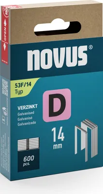Zdjęcie produktu dla novus 042-0792 800 Tackerklammern 53F/14 Flachdraht 14 mm