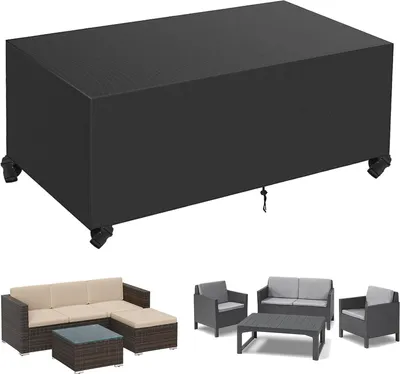 Produktbild von Winterdichter für Gartenmöbel, wasserdicht, 420D Oxford-Stoff, UV-beständig, für Tisch und Sitzgruppe (270 x 180 x 90 cm)