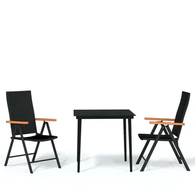 Image de vidaXL Ensemble de jardin 3 pièces noir