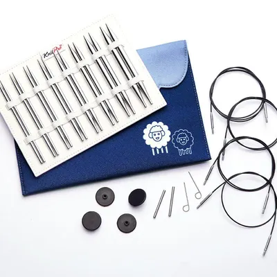 Produktbild von KnitPro Nova Deluxe Austauschnadeln Set 13 cm, 8 Größen
