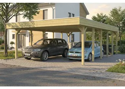 Produktbild von Doppelcarport SKAN HOLZ Friesland inkl. Pfostenanker, EPDM Folie 546 x 860 cm kesseldruckimprägniert