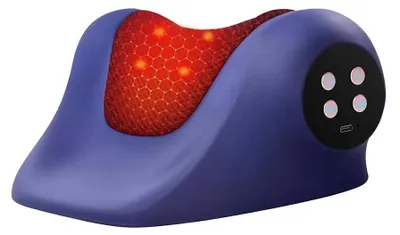Produktbild von Beheizbares Nackenmassagegerät - 3-in-1 elektrische Nackenstreckhilfe - Mit Vibration - Tragbare Nacken- und Schulternstütze - Schmerzlinderung