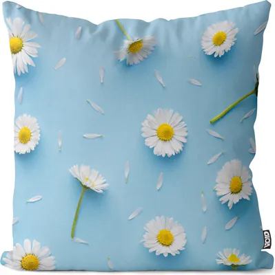 Produktbild von VOID Gänseblümchen Blau Blumen Kissenbezug Kissenhülle Polyester wasserfest Outdoor Garten Kissen Deko
