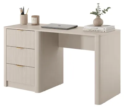 Produktbild von Kanotini - Schreibtisch, 140x55x76h cm Beige, 3 Schubladen