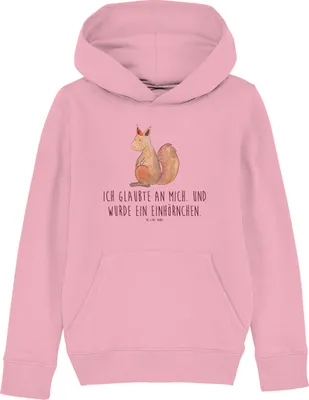 Produktbild von Mr. & Mrs. Panda Kinderpullover Einhorn Glauben 12-14 Jahre (152/164) - Baumwolle Pink - Geschenk, Pullover, Eichhörnchen, Einhörner, Einhörnchen, Sweatshirt, Eichhorn