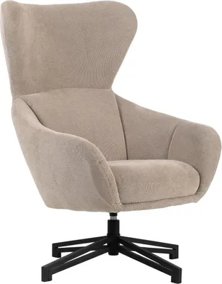 Produktbild von Ohrensessel Marconia beige mit Armlehnen & drehbarem Sitz – eleganter Komfortsessel
