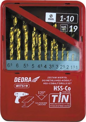Produktbild von 13tlg. Satz Spiralbohrer für Metall HSS+Kobalt+TiN, 135°