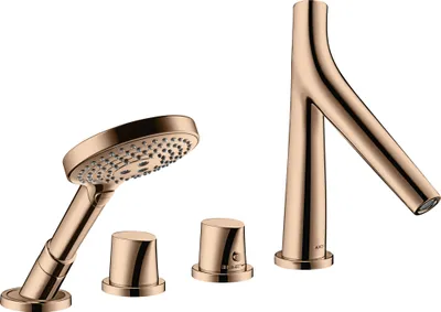 Immagine prodotto di hansgrohe AXOR Starck Starck Robinet de baignoire biologique 4 trous avec thermostat, 2 consommateurs, 12425300, 12425300