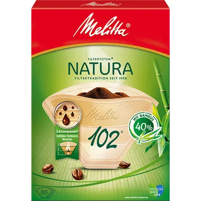 Zdjęcie produktu dla Melitta Natura woreczki filtrujące do kawy 102 naturalny brąz 80 sztuk