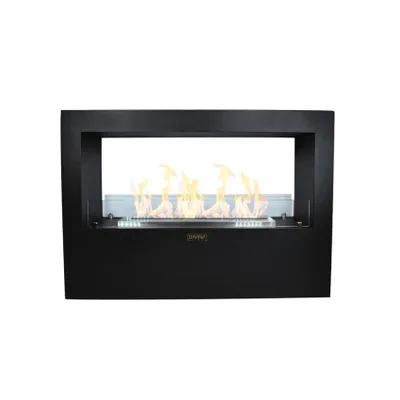 Image de Cheminée au bioéthanol sur pied pour intérieur et extérieur Giotto S Noir 100x30x70