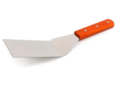 Produktbild von Massiver Pfannenwender aus Edelstahl | Fleischwender mit Holzgriff | Bratenheber - Pfannenschaufel | Bratenwender Grillwender | Grillspachtel | BBQ Grillspachtel | Küchenhelfer | Burger Grillwender
