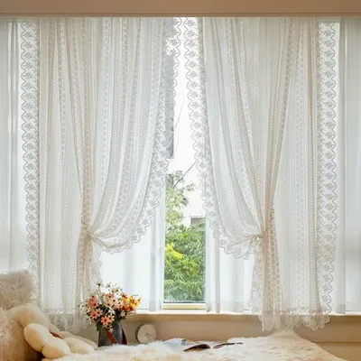 Produktbild von Omgoods – Elegante Vorhang mit Blumenbordüre – 145 x 160 cm