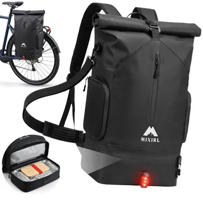 Produktbild von Gepäckträgertasche Fahrradtasche Rucksack Kühltasche - 30 Liter - Wasserdicht - Schwarz - Für Fahrrad und Reise
