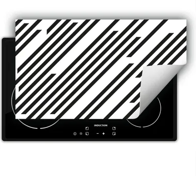 Image de DarHaus Plaque de recouvrement pour cuisinière 90x52 cm Tapis antidérapant Enroulable, noir - rayures