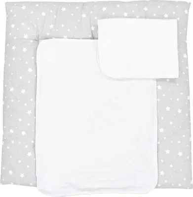 Produktbild von TupTam Wickelauflage inkl. 2 Frotteebezüge Modell MAR02579, Farbe: Sterne Grau 2, Größe: 76 x 76 cm