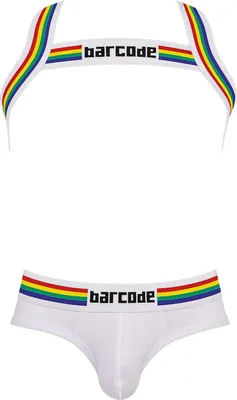 Immagine prodotto di Barcode Berlin - Intimo da Uomo Slips - Multipack 1x Pride Brief + 1x Pride Harness White - Taglia M