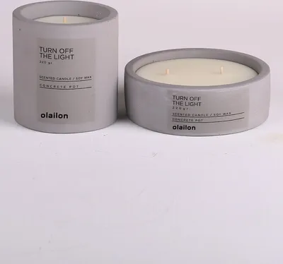 Image de Evila Originals, Turn Off The Light, set de bougies, gris, 100 % BÉTON, 9 x 8,5 x 8,5 cm