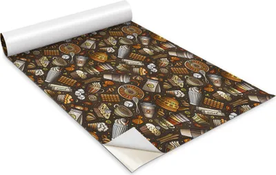 Immagine prodotto di Pellicola autoadesiva per mobili - pellicola decorativa - mobili da tavola - tagliabile a misura - caffè e dolci - 100 x 50 cm