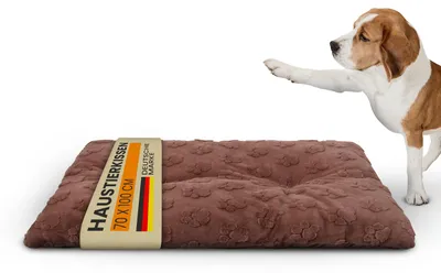 Image de Coussin pour animaux de compagnie marron (patte de lapin) 70 x 100 cm
