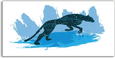 Produktbild von Coloray Acrylbild 100x50  Wandbild Acrylbilder Nachthimmel Leoparden Silhouette wild