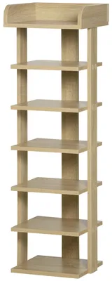 Produktbild von Schuhregal aus Holz fš¹r 6 Schuhe mit Ablagefl?che, 32 x 30 x 104 cm
