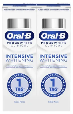 Produktbild von Multipack 12x Oral-B Pro 3D White Clinical Intensive Whitening Zahnpasta, Kühle Minze, 2x75ml