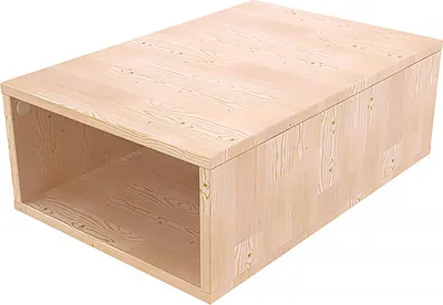 Produktbild von Aufbewahrungswürfel Holz 75x50 cm - Naturlack