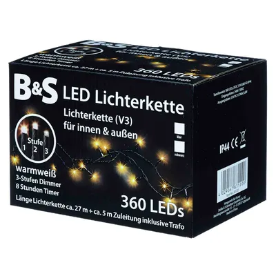 Immagine prodotto di Luci di fata 360 LED per interni ed esterni 8 ore luci di fata bianco caldo