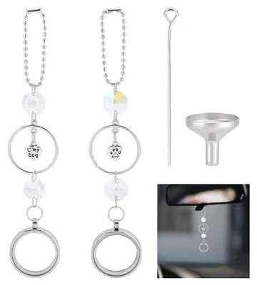 2er-Set Auto-Hänger aus Glas und Metall, 15,7 cm