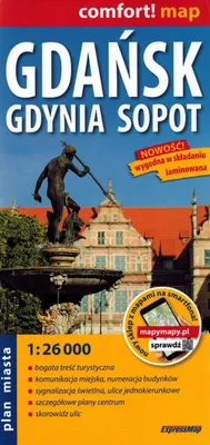 Immagine prodotto di Danzica Gdynia Sopot pianta laminata della città 1:26 000
