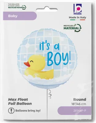 Produktbild von 18"/Ø46cm Folienballon Ente "It's a Boy"