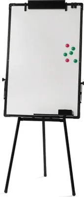 Image de ShopEighty8 - Flipchart - Tableau blanc - Support pour tableau blanc - Tableau blanc magnétique - Support réglable - 3 positions - Antidérapant - Complet avec tous les accessoires - Noir