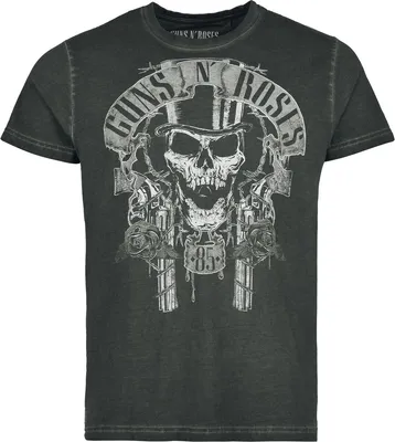 Produktbild von Guns N' Roses T-Shirt Herren Top Hat Skull grau Band-Merch, Bands 100% Baumwolle S