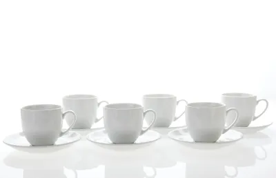 Image de Thun 1794 Saphyr, tasses et soucoupes, 250 ml, blanc, porcelaine Thun, 6 pièces