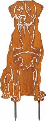 Produktbild von Edelrost Schweizer Sennenhund - Rost Deko Hund Rostfigur Gartendeko für Draußen - stabile Metall Gartenfigur aus Stahl - Wetterfest für Beet Terrasse - 45x20cm